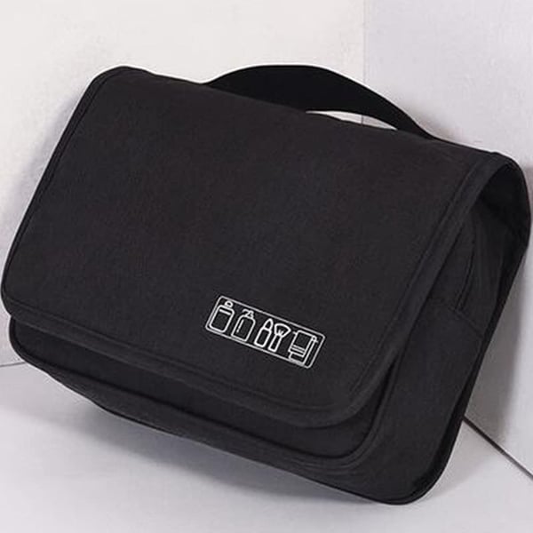 Væghængt toilettaske med hængekrog polyester Black