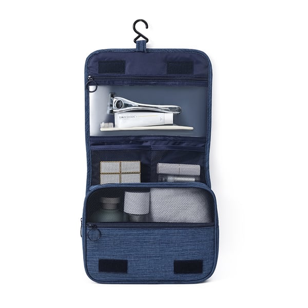 Væghængt toilettaske med hængekrog polyester Blue