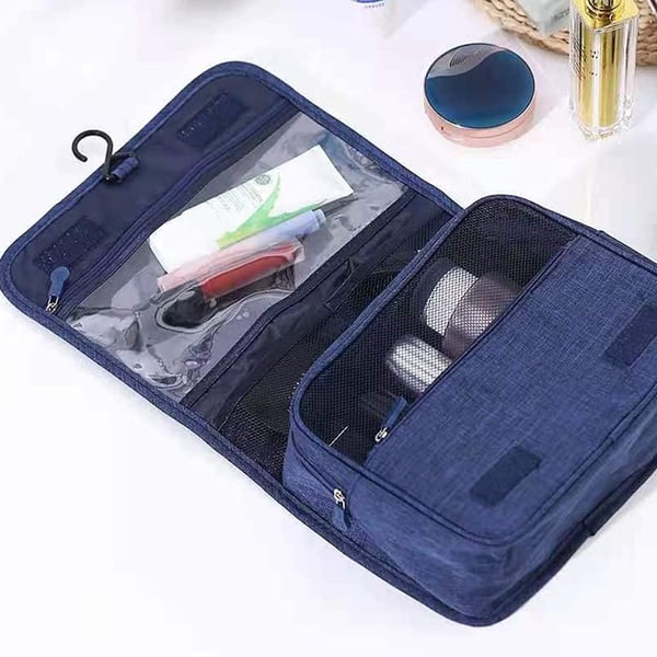 Væghængt toilettaske med hængekrog polyester Blue