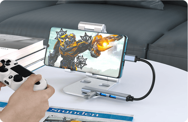 USB-C hub med 4 USB-porte 5 Gbps Aluminium