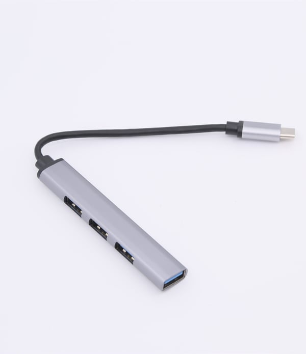 USB-C hub med 4 USB-porte 5 Gbps Aluminium