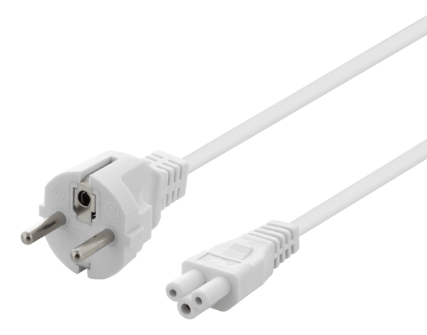 Earthed device cable, straight CEE 7/7 > IEC C5, 3m