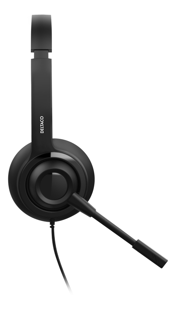 USB mono headset, volume control, noise reducing mic, black