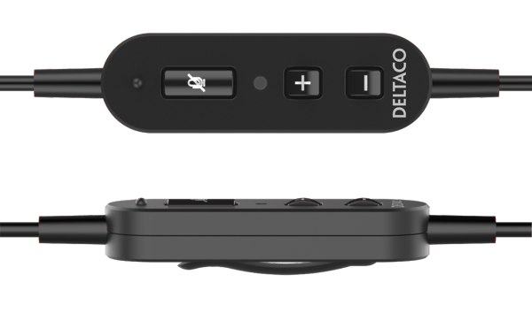 USB mono headset, volume control, noise reducing mic, black