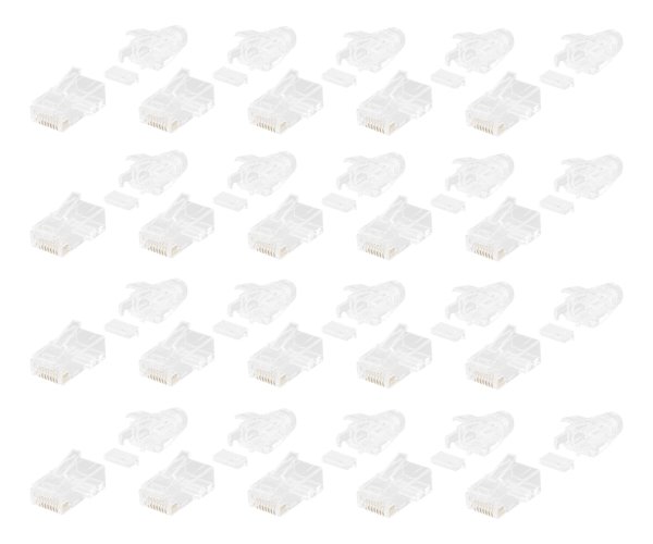 RJ45 connector for slim patch cable, Cat6a, 28AWG, 20pcs