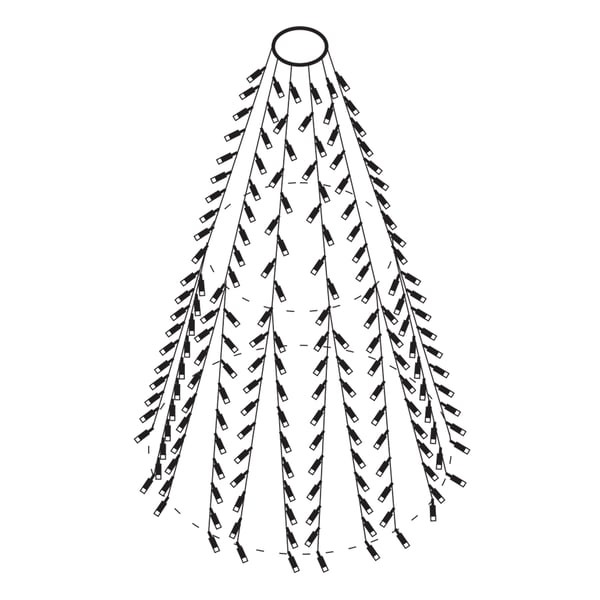 SMART HOME WiFi Tree light, 270L, 10 strings, 2m