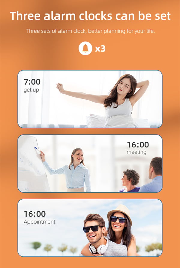 Digital vekkerklokke med trådløs lader / termometer, sølvfarget