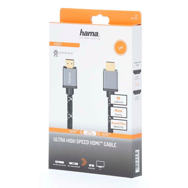 Kabel HDMI Ultra High Speed 8K 48Gbit/s Metall 1.0m
