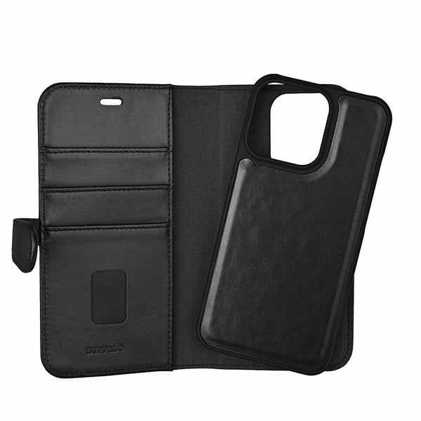 2in1 Wallet Leather 3 card iPhone 13 Pro Black