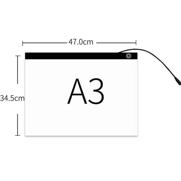 Lystavle/tegnebrett, A3 med USB og LED