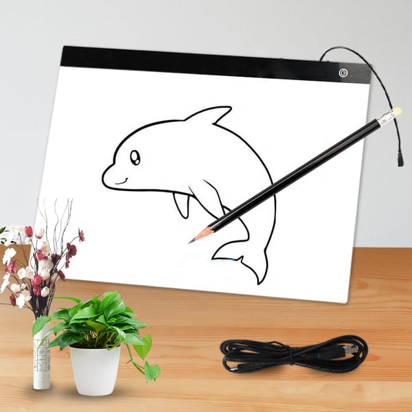 Lystavle/tegnebrett, A3 med USB og LED