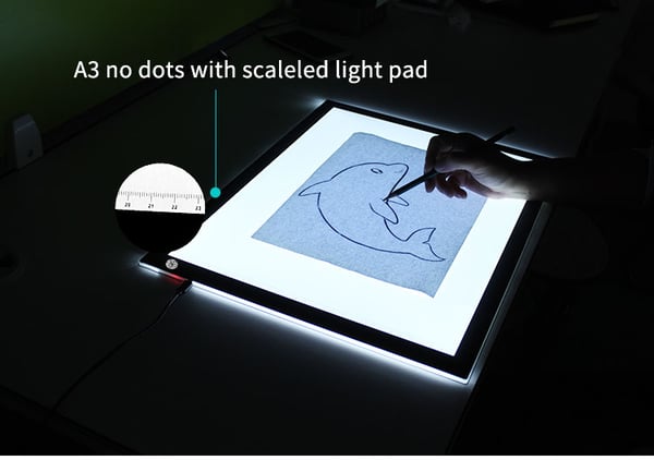 LED lys bord tegnebræt med skala A3