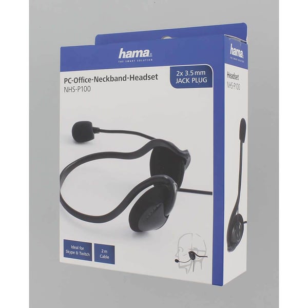 PC Office Headset NHS-P100 Stereo Nakkebøyle Svart