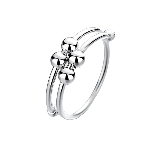 Anti-stress ring justerbar kobber sølv Silver