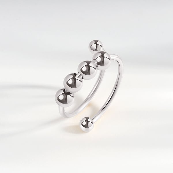 Anti-stress ring justerbar kobber sølv Silver