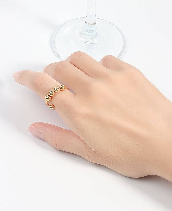 Anti-stress ring justerbar kobber sølv Gold