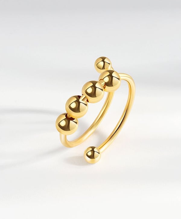 Anti-stress ring justerbar kobber sølv Gold