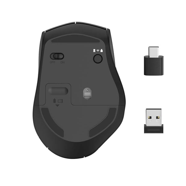 Mus Trådløs Dual Mode USB-C/USB-A 6-knappers Svart
