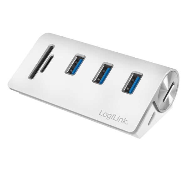 USB3.0 3-ports hub + minnekortleser