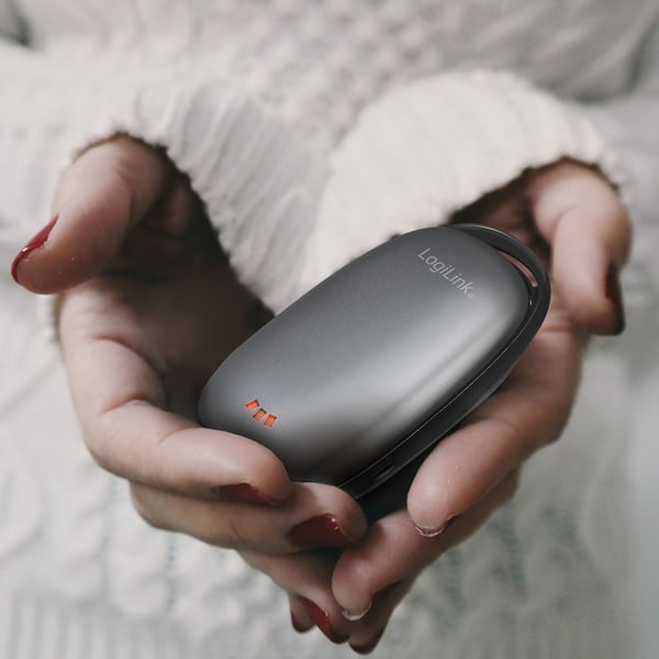PowerBank 4000 mAh 10W håndvarmer metallisk grå