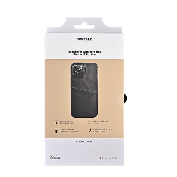 Mobildeksel Lær Svart - iPhone 13 Pro Max