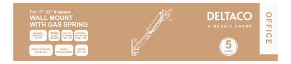 Single wall gas spring, 17"-32", 2-9kg