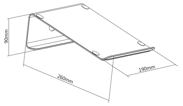 Laptop and tablet stand, aluminum 11-15”, silver