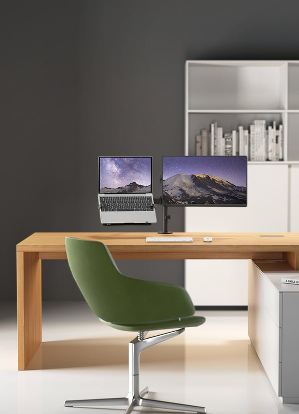 Universal laptop holder, steel, VESA, black