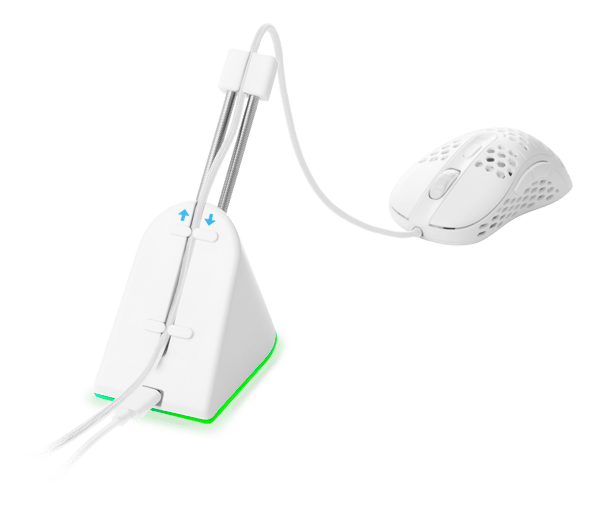 WA91 RGB Mouse Bungee with retractable arm, white