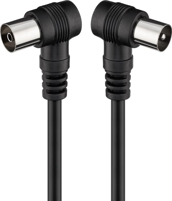 Vinkelt antennekabel (<70 dB), dobbelt afskærmet