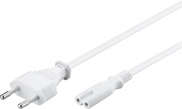 Tilslutningskabel med Euro-stik, 1,8 m, hvid