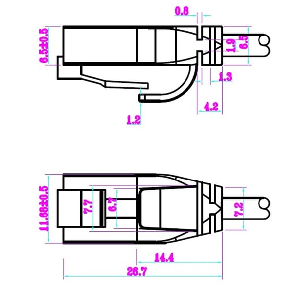 CAT 6 smal patchkabel, U/UTP, vit