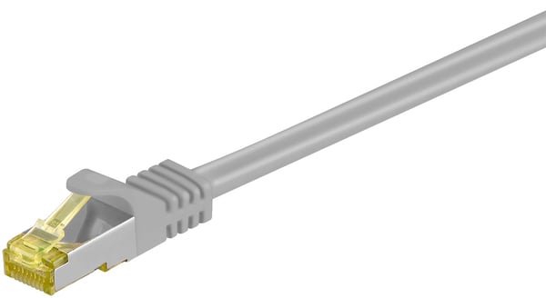 RJ45-kytkentäkaapeli S/FTP (PiMF), 500 MHz, CAT 7 -raakakaapelilla, harmaa, 0,25 m RJ45-kytkentäkaapeli S/FTP (PiMF), 500 MHz, CAT 7 -raakakaapelilla, harmaa, 0,25 m