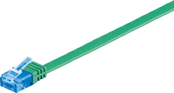 CAT 6A platt patchkabel, U/UTP, Grön