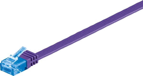 Flad netværkskabel CAT 6A, U/UTP, violet