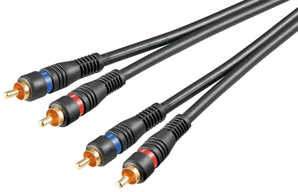 Stereoliitäntäkaapeli 2x RCA, kaksoissuojattu
