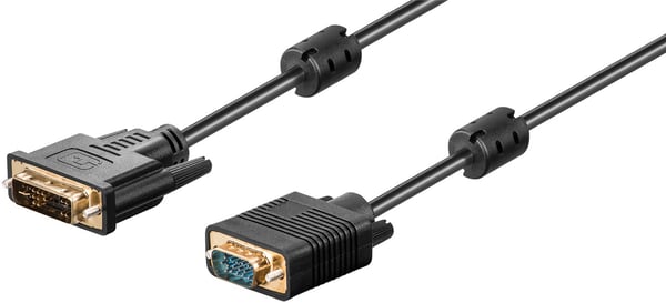 DVI-A/VGA Full HD-kabel, Guldpläterad