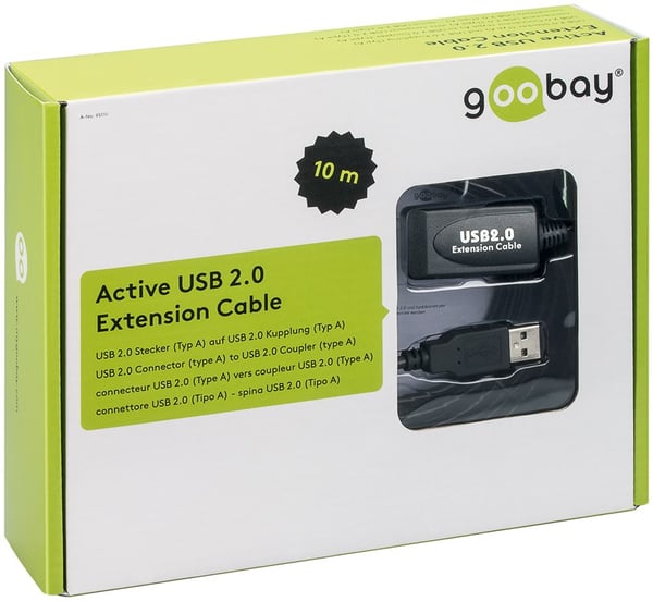 Aktiivinen USB 2.0 jatkokaapeli,