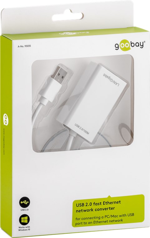 USB 2.0 Fast Ethernet-netværks-converter, hvid
