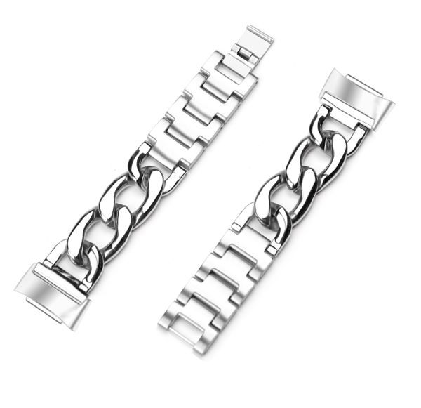 Kellon ranneke on yhteensopiva Fitbit Charge 5 Stainless Steel Silverin kanssa