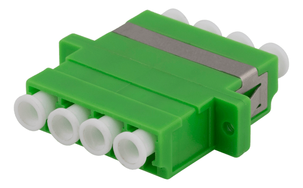 Fiber coupler snap-in, 4xLC-LC, Singlemode, duplex, green
