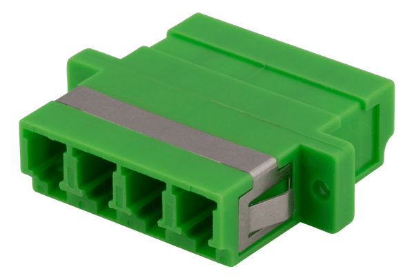 Fiber coupler snap-in, 4xLC-LC, Singlemode, duplex, green