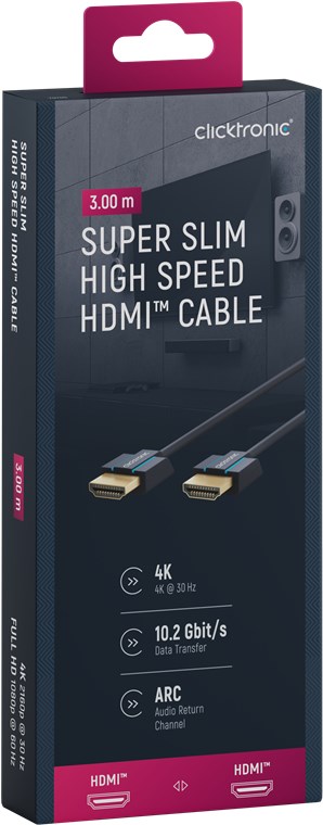 Erittäin ohut High Speed HDMI™-kaapeli Ethernetillä
