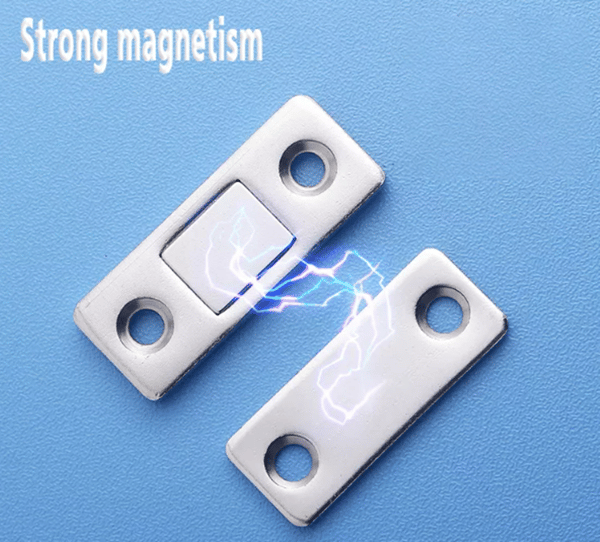 Magnetisk lås / usynlig magnetisk dørlås 2 sæt Rustfrit stål Black