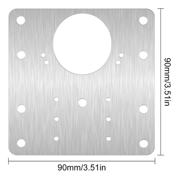 Reparationsplade til hængslede møbler 9x9 cm rustfrit stål 2-pack