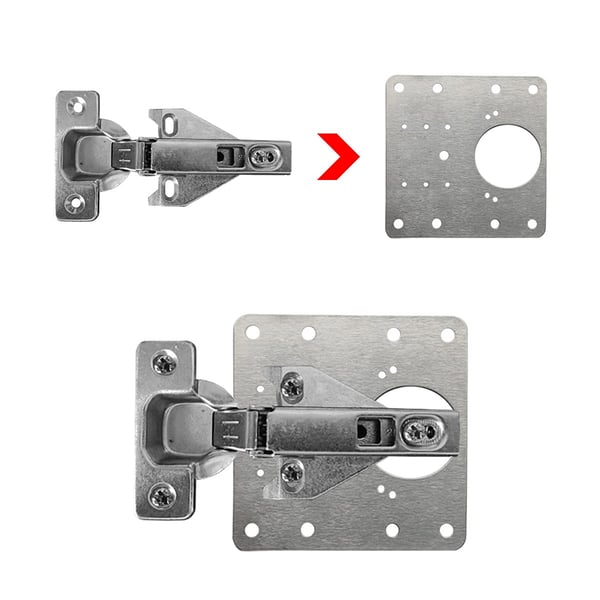 Reparationsplade til hængslede møbler 9x9 cm rustfrit stål 2-pack