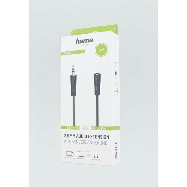 Kabel lyd 3,5mm-3,5mm Forlengelse 3m