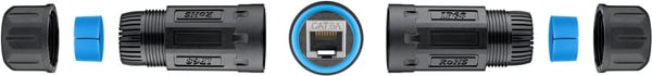 Outdoor (IP68) RJ45 modulbaseret tilkobling/forbindelse, CAT 6A
