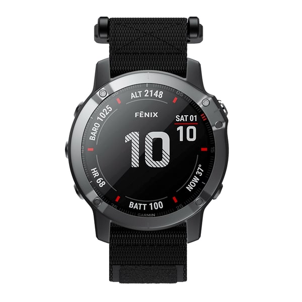 Urrem 22 mm til Garmin Fenix 5/6/7 Forerunner Approach Nylon Black