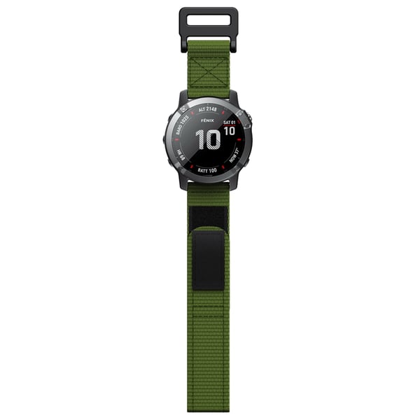 Urrem 22 mm til Garmin Fenix 5/6/7 Forerunner Approach Nylon Green